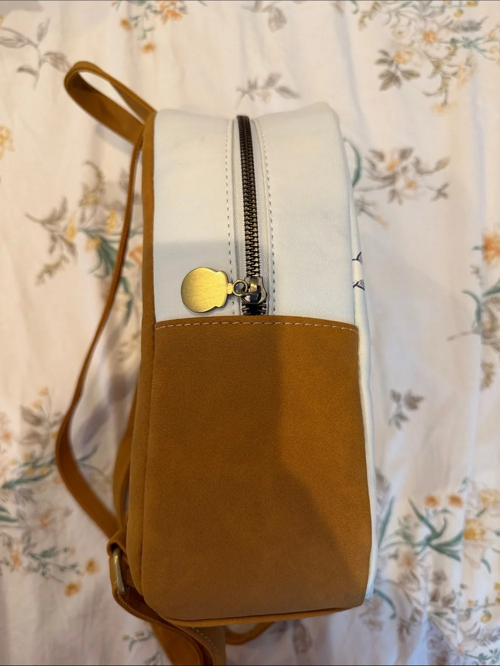 Winnie the Pooh Illustrated Mini Backpack - White with Tan Trim